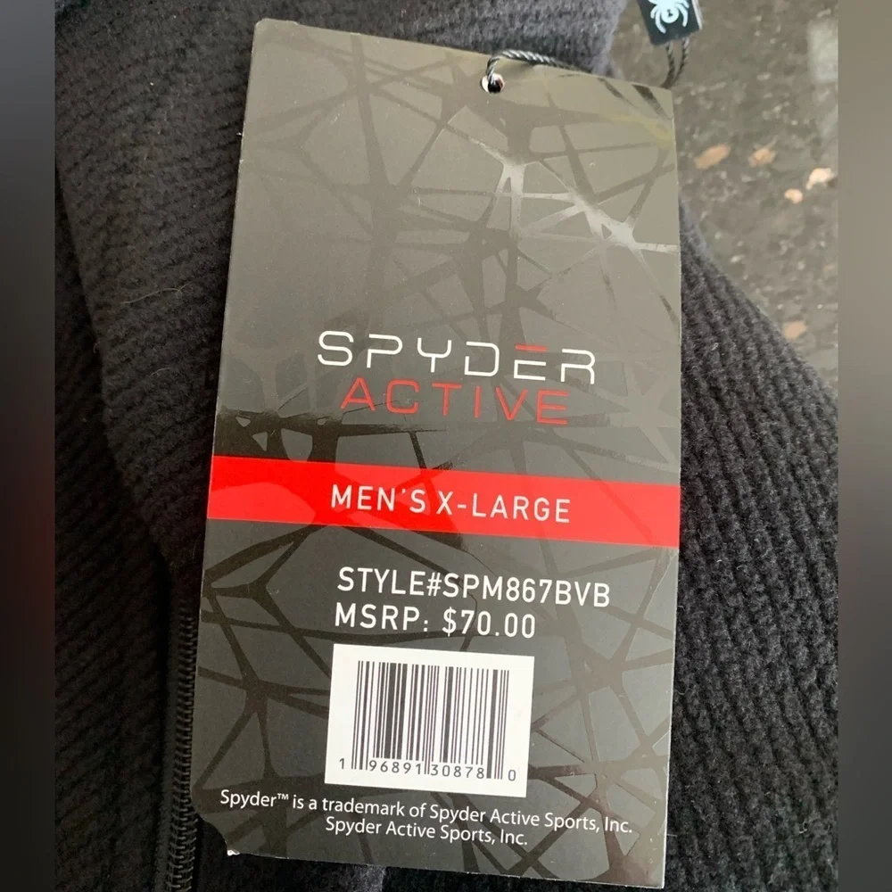 Spyder Active Black Hooded Performance Breathable Jacket Mens XL